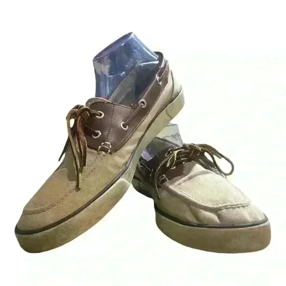 Ralph Lauren Polo Rylander boat shoes canvas/leather mens size‎ 12D